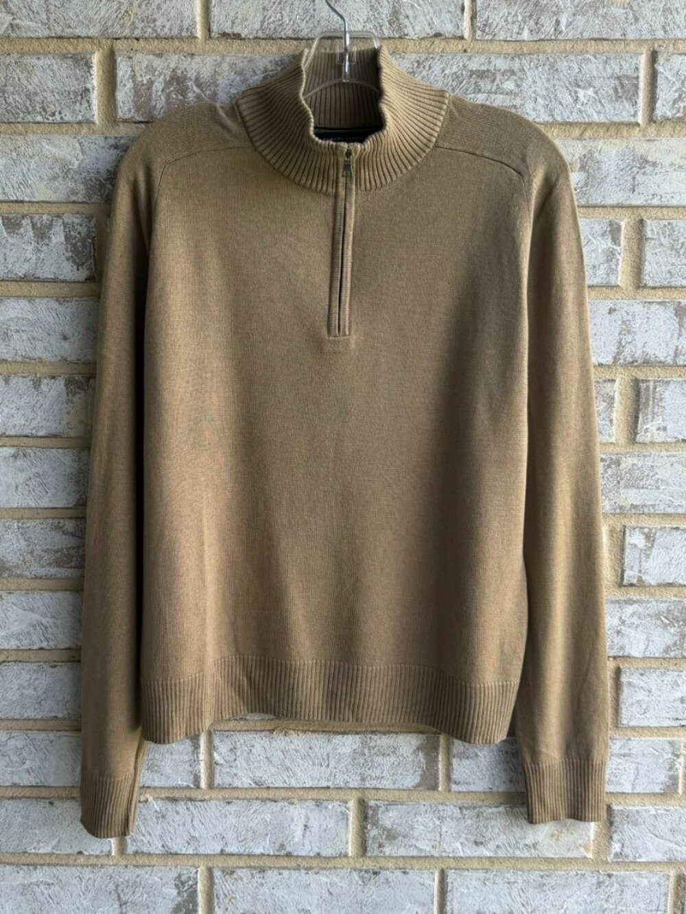 Banana Republic Long Sleeve 1/4 Zip Mock Neck Cashmere/Silk Sweater Men's Size S